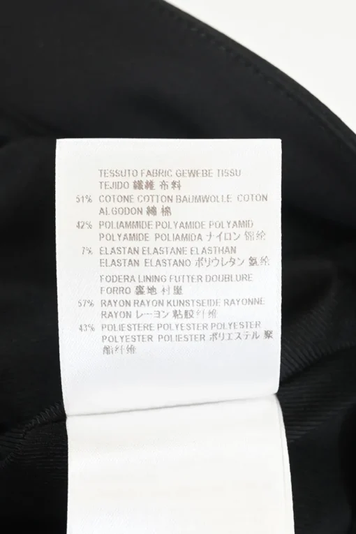 Black cotton-blend gabardine tailored pencil skirt