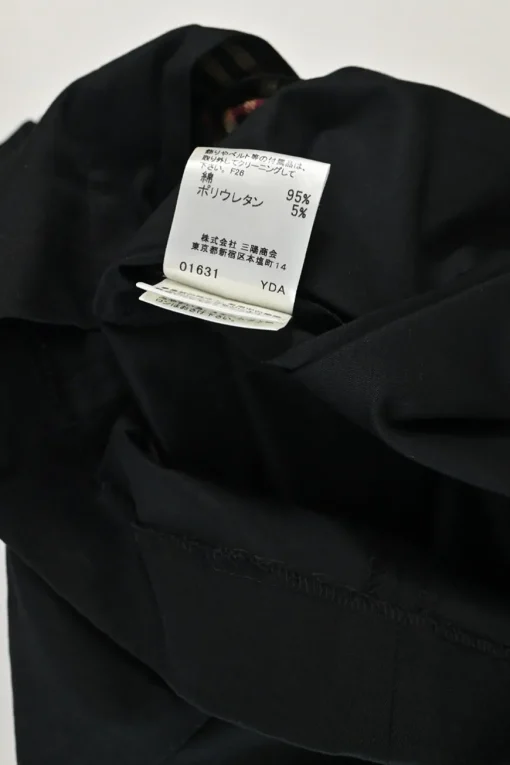 Black cotton-blend point collar snap-front belted shirt dress with cropped sleeves