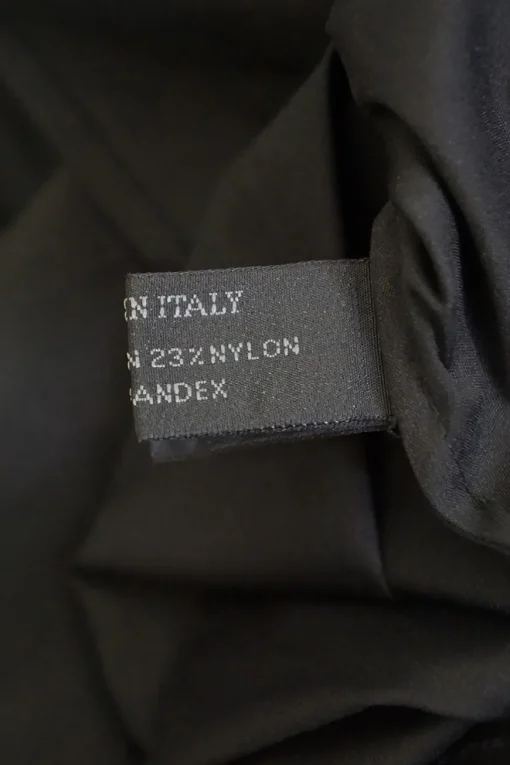 Black cotton-blend poplin button-front shirt with chest patch pocket and curved hem