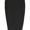 Black cotton-blend pull-on high-rise pencil tulip skirt