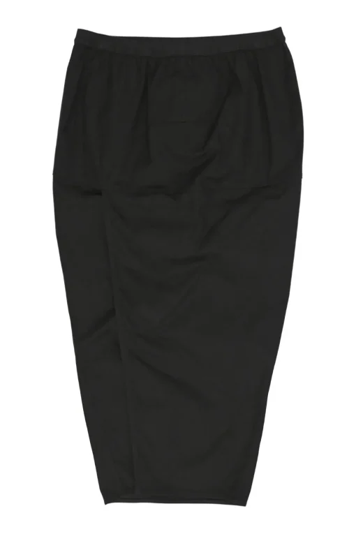 Black cotton-blend pull-on high-rise pencil tulip skirt