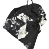 Black cowl draped silk one-shoulder camisole with adjustable spaghetti strap