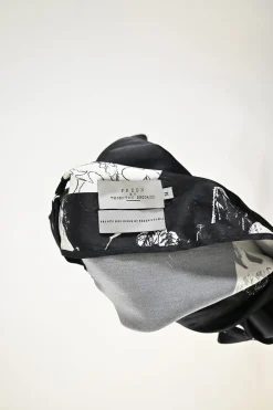 Black cowl draped silk one-shoulder camisole with adjustable spaghetti strap