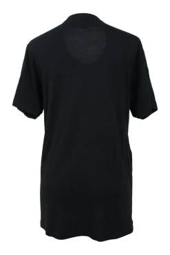 Black crystal-embellished screen-printed cotton jersey knit pullover crewneck logo T-shirt