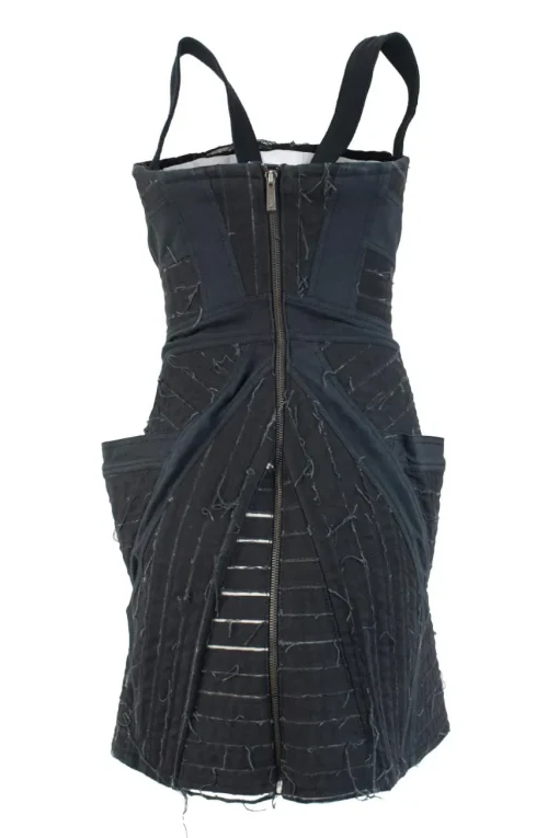 Black denim corseted mini dress