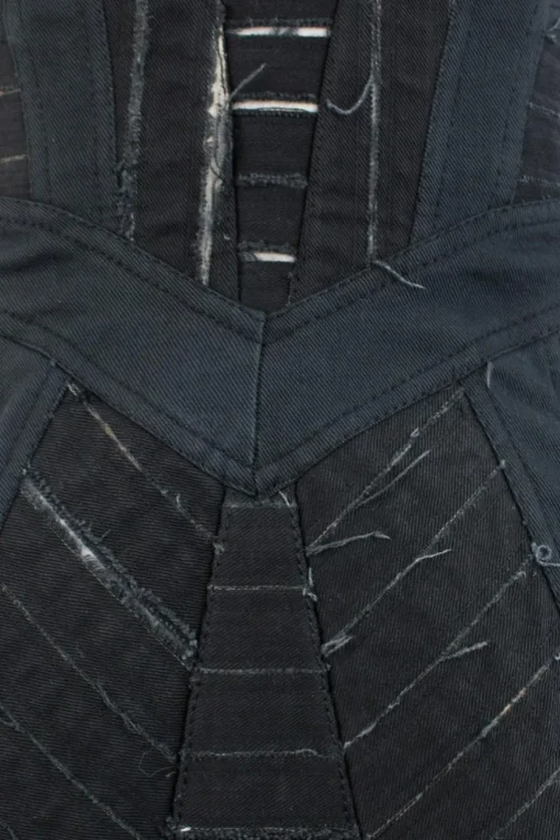 Black denim corseted mini dress