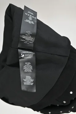 Black diamanté-embellished viscose cold shoulder top