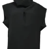 Black dolman sleeve funnel collar bloyse
