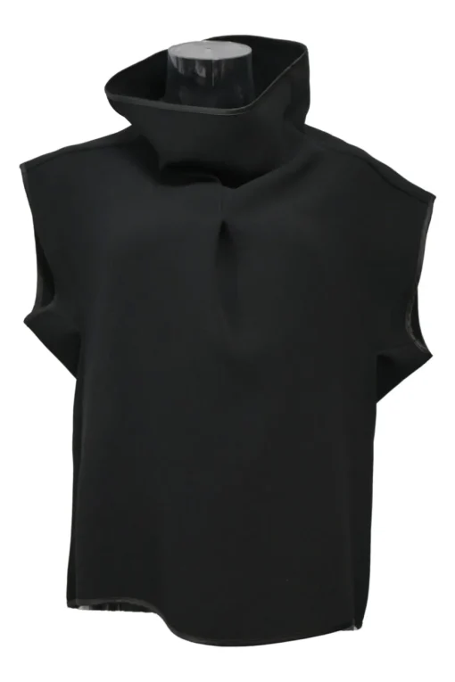 Black dolman sleeve funnel collar bloyse
