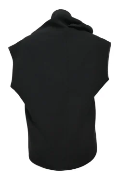 Black dolman sleeve funnel collar bloyse