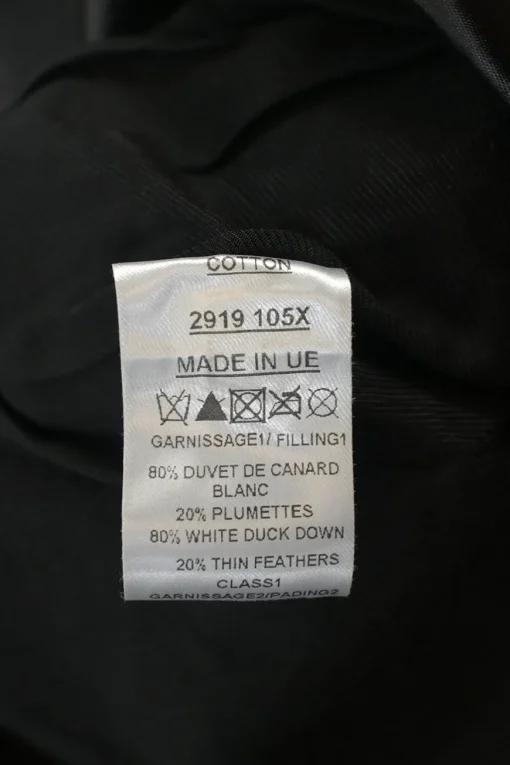 Black down-filled quilted faux leather tab collar convertible wrap-front zip-up belted moto dress