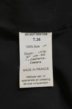 Black draped bias-cut silk batwing sleeve zip-up plunge neck blouse
