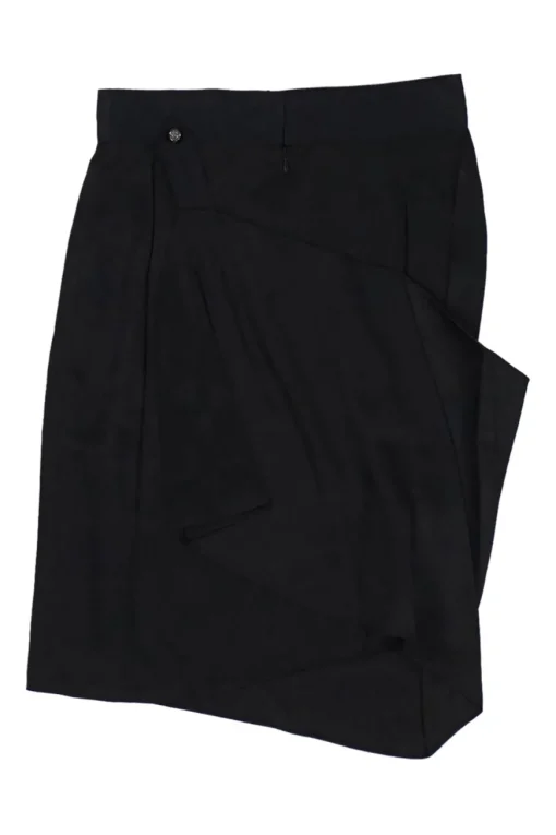 Black draped silk convertible pencil skirt