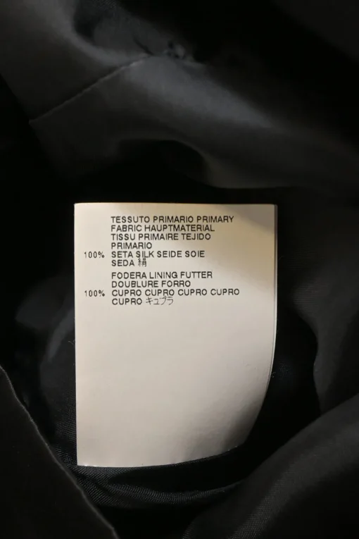Black draped silk satin tulip sheath dress