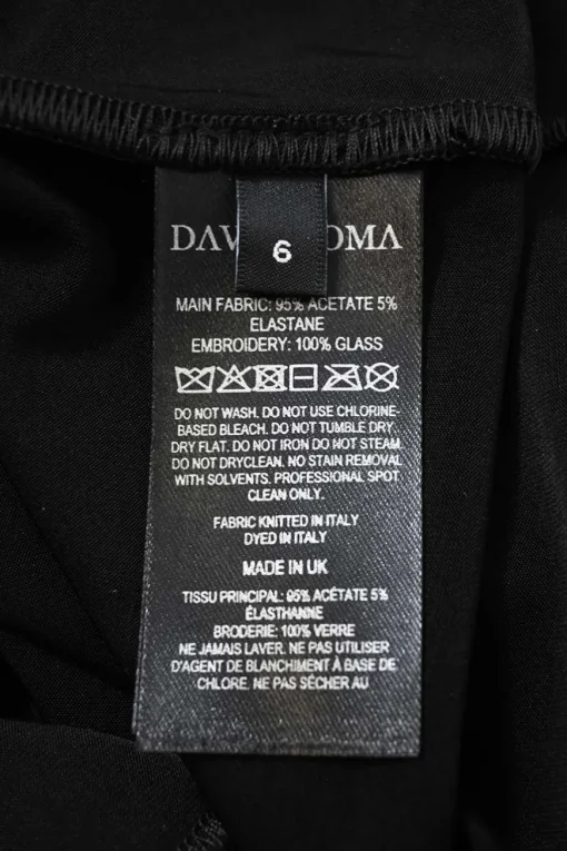 Black draped stretch-mesh asymmetrical one-shoulder dress with crystal-embellished shoulder detail