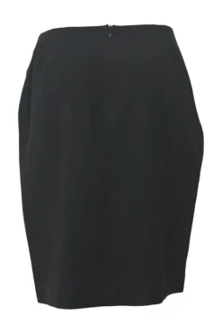 Black draped triacetate-blend pull-on mini pencil skirt