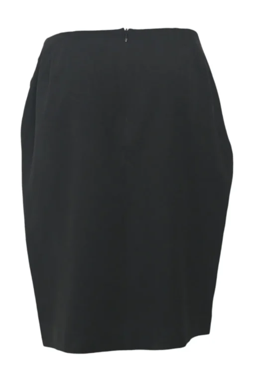 Black draped triacetate-blend pull-on mini pencil skirt