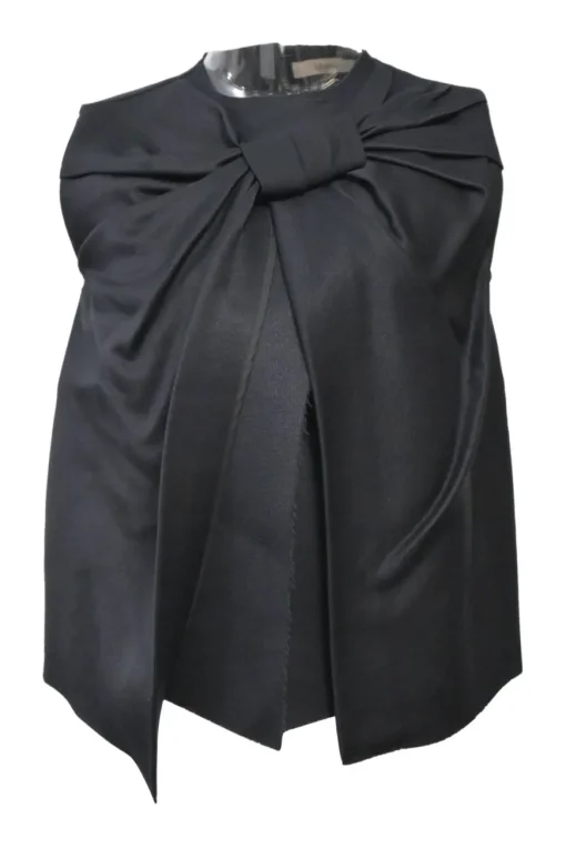 Black draped viscose-blend sleeveless knot blouse phoebe philo