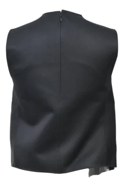 Black draped viscose-blend sleeveless knot blouse phoebe philo