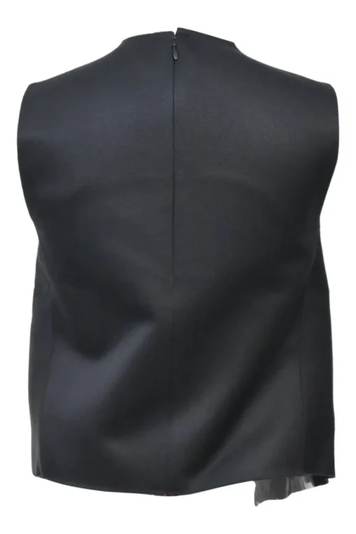 Black draped viscose-blend sleeveless knot blouse phoebe philo