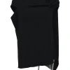 Black draped wool crepe cowl-neck asymmetric sleeveless top with back tie