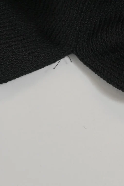 Black interlock jersey knit slit-back sleeveless sheath dress