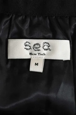 Black lambskin leather mini skirt with elasticated waistband