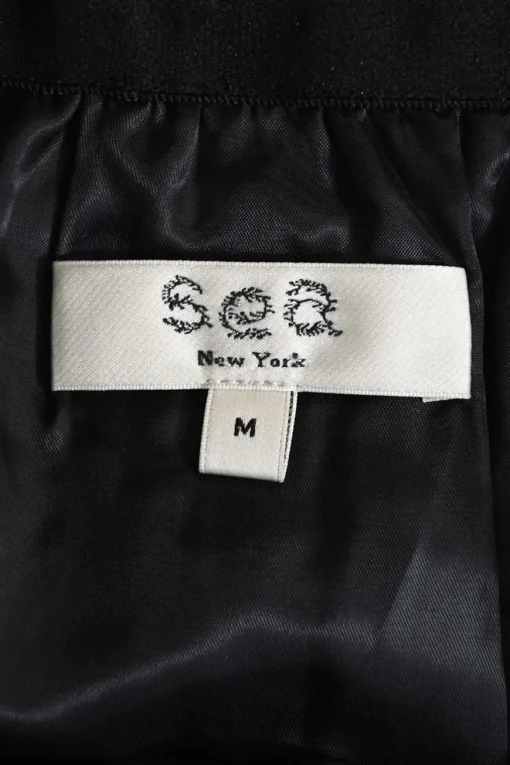 Black lambskin leather mini skirt with elasticated waistband