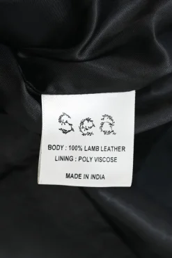 Black lambskin leather mini skirt with elasticated waistband