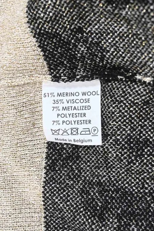 Black merino wool-blend floral jacquard knit V-neck pullover sweater