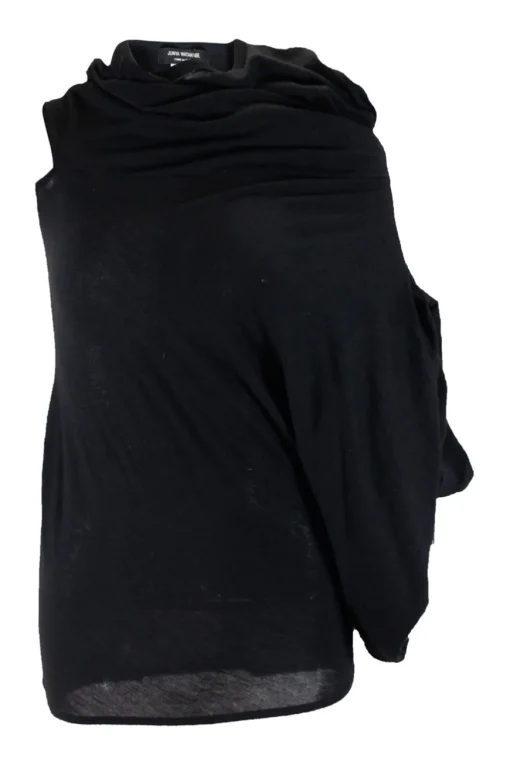 Black one puffy shoulder fitted mini dress