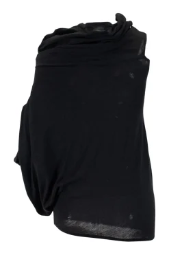 Black one puffy shoulder fitted mini dress