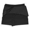 Black origami drape wool-blend mini skirt