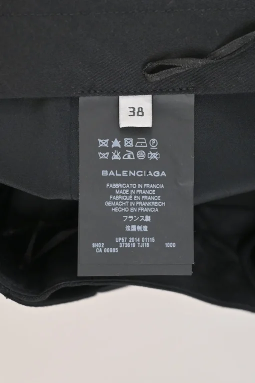 Black origami drape wool-blend mini skirt
