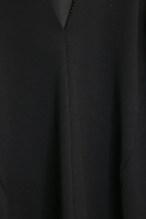 Black paneled wool-blend crêpe v-neck pullover cocoon top