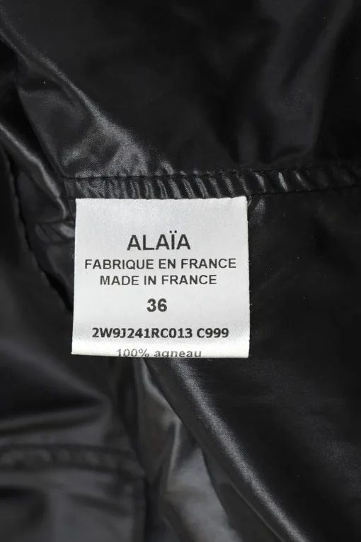 Black panelled leather high-waisted A-line swing skirt