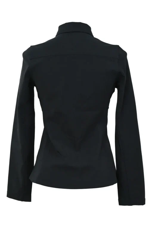 Black point collar button-front shirt