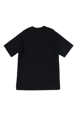Black polyamide-blend crewneck pullover half-zip boxy t-shirt