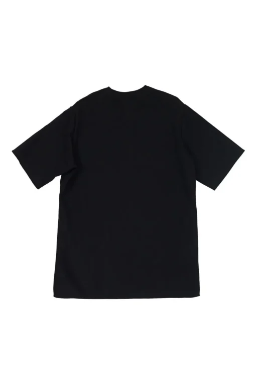 Black polyamide-blend crewneck pullover half-zip boxy t-shirt
