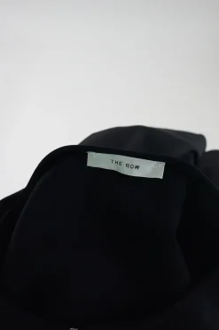 Black polyamide-blend crewneck pullover half-zip boxy t-shirt