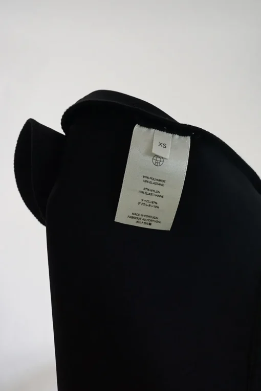 Black polyamide-blend crewneck pullover half-zip boxy t-shirt