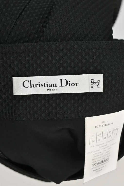 Black polyamide-blend dobby pull-on A-line midi circle skirt