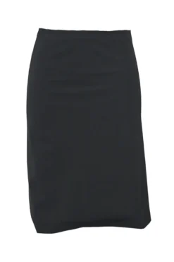 Black polyamide-blend pull-on low-rise slip skirt