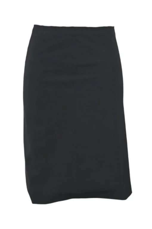 Black polyamide-blend pull-on low-rise slip skirt