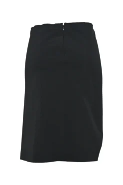 Black polyamide-blend pull-on low-rise slip skirt