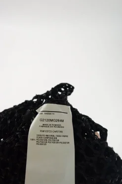 Black polyester crochet tank top