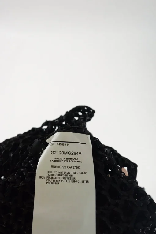 Black polyester crochet tank top