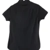 Black polyester mock neck raglan sleeve top