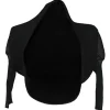 Black polyester plissé shrug