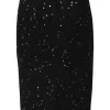 Black polyester-blend fantasy bouclé tweed tailored pencil skirt